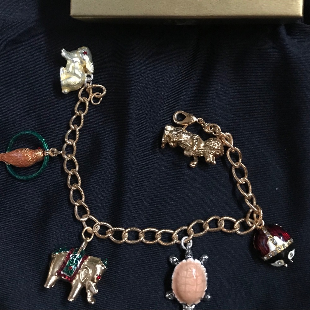 Real Gold Plated Animal Charm Bracelet